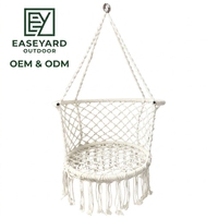Chaise suspendue en hamac, chaise en macramé en corde de coton pour l'extérieur et l'intérieur, capacité de charge maximale de 160 kg