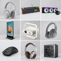 Clavier de jeu à interrupteurs bleus 60 % compact pour gamer, 61 touches, rétroéclairage arc-en-ciel, filaire, blanc, mécanique pour PC