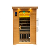 Ruang Sauna Inframerah Modern Kayu Hemlock Solid Berkualitas Tinggi Ramah Lingkungan 3 Pemanas Panel Kontrol Komputer Villa Home Spa