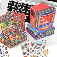 4 pièces rétro affaires aujourd'hui 7e plus grande édition série autocollants amusants PET Scrapbook Style Anime décalcomanies pour la décoration de vacances