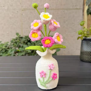 2025 fatto a mano Crochet fiori in <span class=keywords><strong>vaso</strong></span> di girasole maglia fiore giglio della valle <span class=keywords><strong>rosa</strong></span> pianta in <span class=keywords><strong>vaso</strong></span> fiore all'uncinetto in un <span class=keywords><strong>vaso</strong></span> - Product Image 4