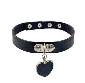 Persönliche Herzförmige Kurze Choker-Halskette Gothic Punk Schmuck Harajuku Kostüm Anime Trendiger PU-Leder-Schmuck - Product Image 2