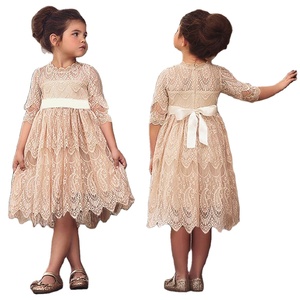 Robes de fête pour filles à fleurs, longueur genou, écologiques, vente en gros, best-sellers pour enfants - Product Image 1