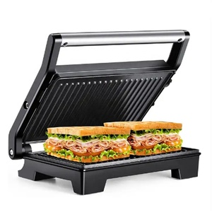 OEM/ODM NewArrived Parrilla de sándwich eléctrica Panini Maker Placa antiadherente Bandeja de aceite extraíble Sandwich eléctrico Panini Maker - Product Image 3