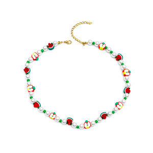 Cross-Border rantai manik-manik anak-anak, gaya Korea lucu buah manis mutiara Aloi berlapis emas warna-warni Apple semangka modis - Product Image 6