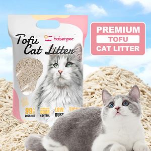 Arena para Gatos de Tofu al por Mayor, 6L 10L 20L, Aglutinación Rápida, Bajo en Polvo, Arena para Gatos de Soja, Fabricante OEM - Product Image 1