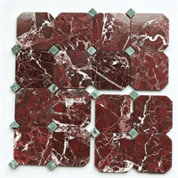 Carrelage en mosaïque de marbre Rosa Levanto 12x12, poli, contemporain, pour sol, imperméable, pierre de calcite