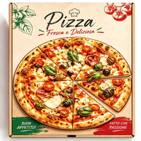 Caja de Pizza Larga Tipo Cajón Personalizada al por Mayor para Comida para Llevar y Entrega de Comida Rápida