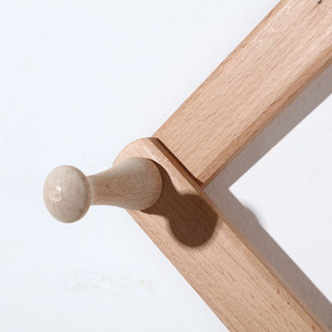 Porte-crochets mural en bois pliable, rangement multi-usages pour vêtements et sacs, utilisation dans la salle de bain et l'entrée - Product Image 3