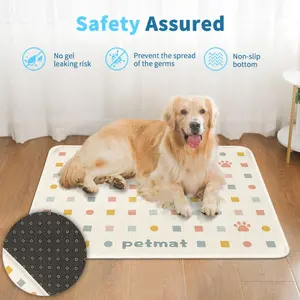 업그레이드된 개 냉각 매트 아이스 실크 셀프 쿨 패드, 여름이나 더운 날 수면, 세탁 및 휴대성을 위한 미끄럼 방지 애완 동물 침대
