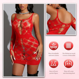 Lingerie sexy en résille JT pour femmes, robe chemise en maille extensible, combinaison coquine taille unique, vêtements de nuit, vêtements de club - Product Image 5