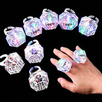 Clignotant en plastique diamant lueur dans le noir anneau LED éclairer anneaux Bachelorette fête faveurs pour anniversaire mariages douche décor