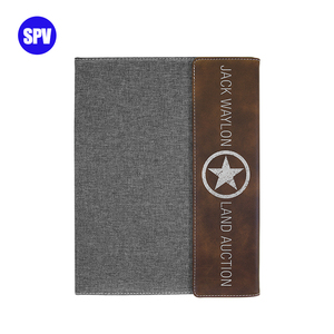 Portefeuille en similicuir A5 personnalisé pour entreprise, avec emplacements pour cartes de crédit, porte-stylo, gravure au laser, en cuir PU - Product Image 1