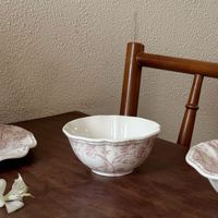 Service de vaisselle en céramique rose floral vintage français, comprenant tasses à café, soucoupes, assiettes à dessert et assiettes à gâteau, vaisselle à fleurs pastel, cadeau de mariage, décoration