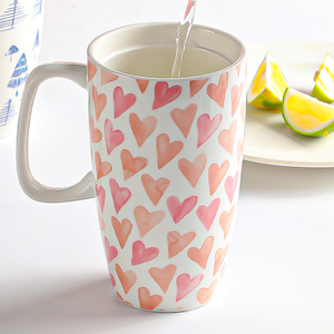 Professional New <b>Large</b> Capacity Customizable Coffee Porcelain Mug Heart Tree Design Dishwasher Microwave <b>Safe</b> Reusable Food <b>Safe</b> - Product Image 4