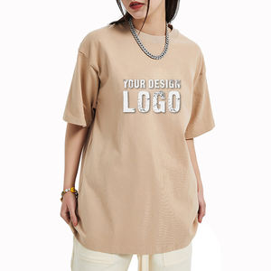 Customized Print Half Sleeve Drop Shoulder Loose <b>Lady</b> <b>T</b> <b>Shirt</b> High Quality Cotton Washed Vintage Oversized Women's <b>T</b> <b>Shirts</b> - Product Image 1