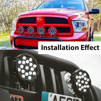 Phare de travail LED rouge vif 7 pouces 51W, 5000 lumens, 9-36V, pour 4x4, projecteur routier, antibrouillard automobile, accessoires auto