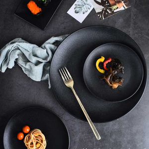 Bộ Đồ Dùng Nhà Bếp Màu Đen Thiết Kế Theo Yêu Cầu Matt Co Rút Màu Đen Dot Glaze Bộ Đồ Ăn Màu Đen - Product Image 1