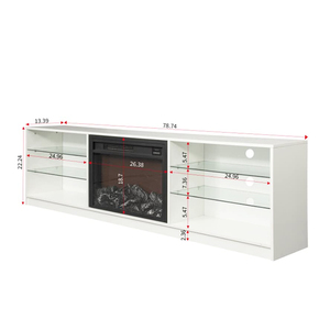 Hiện đại 85 inch TV tủ đứng có thể điều chỉnh bằng gỗ LED lò sưởi đồ nội thất cho phòng khách sử dụng nhà - Product Image 6