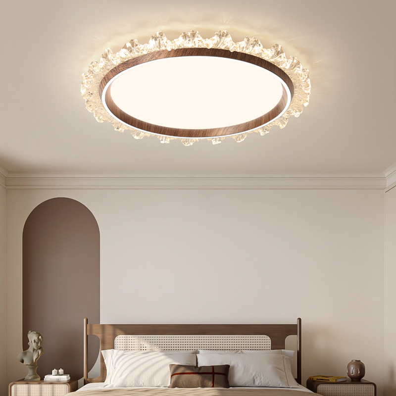 Modern Remote Control Ceiling Lamp Cream Living Room Full Spectrum Source AC LED