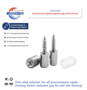 Goupille autotaraudeuse clou <span class=keywords><strong>vis</strong></span> chevilles couvercle anti-dérapant pour meubles bibliothèque placard M3.5 acier inoxydable Nickel étagères pour stratifié - Product Image 1