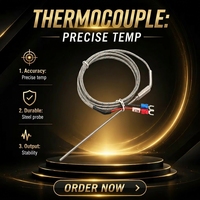 Controlador de Temperatura Industrial con Sonda Termopar Tipo K de 1M-3M de Longitud, Sonda de Rosca M6, Personalizable OEM/ODM, Clasificación IP65, 1 Año de Garantía