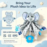 Jouet apaisant personnalisé en gros pour enfants, peluche animale mignonne, doudou pour bébé, serviette apaisante avec clochette