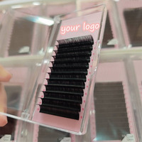 Fournisseurs en gros de cachemire de marque privée coréenne en soie facile à éventer fond de velours noir mat foncé plateaux d'extension de cils C D J Curl