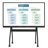 Tableau blanc interactif intelligent pour l'éducation de 86 pouces, 4K, haute luminosité, avec Wi-Fi double bande et Bluetooth pour l'école numérique