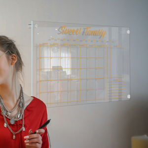 Custom Acrylic Clear Weekly Meal Planner Board Reusable Refrigerator Magnet Dry Erase Board Week Calendar - Product Image 1