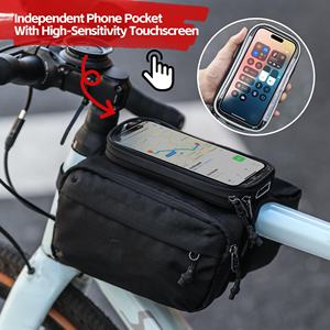 Sac de guidon de <span class=keywords><strong>vélo</strong></span> à écran tactile sensible, étanche, avec pare-soleil, pour téléphone portable, sacoche avant de cyclisme, très bien noté - Product Image 6