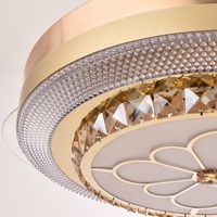 Ventilateurs de plafond en cristal de luxe Y007 avec télécommande, 42 pouces, ventilateur de plafond en cristal invisible, éclairage de profil de plafond