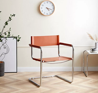 Fauteuil scandinave en acier inoxydable de style Bauhaus 'Mr Popular' pour le bureau, les loisirs et la salle à manger