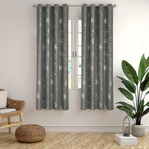 <span class=keywords><strong>Tende</strong></span> con occhiello stampate oscuranti grigie personalizzate in fabbrica in poliestere a riduzione <span class=keywords><strong>argento</strong></span> per casa Amity - Product Image 2