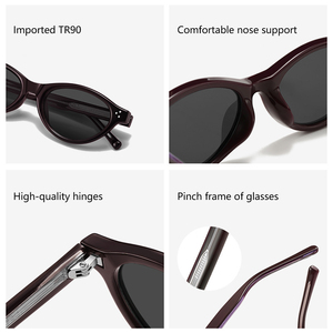 Gafas de Sol Polarizadas UV400 de Lujo <span class=keywords><strong>Noon</strong></span> Brightness Narrow Almond Wine con Montura TR90 y Lentes TAC para Hombres y Mujeres Viajeros, Ideales para Conducir por la Costa - Product Image 4