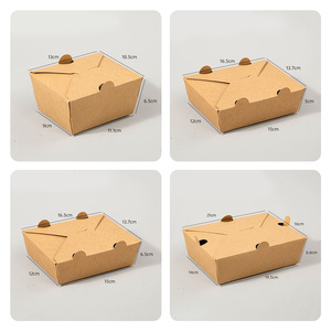 Cajas de Papel Biodegradables para Almuerzo, Contenedores Resistentes para Llevar Comida de Cafeterí<span class=keywords><strong>a</strong></span> o <span class=keywords><strong>Bistro</strong></span>, Opción de Empaque Sostenible para Comida para Llevar - Product Image 4