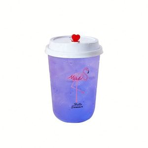 Vasos Transparentes en Forma de U con Logotipo Personalizado, Vasos Reutilizables de PP para Smoothies, Vasos para Té de Burbujas con Tapas - Product Image 3