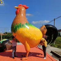 Ballon gonflable géant en forme de coq, impression intégrale, ballon gonflable en hélium, poulet volant