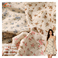 Tissu en microfibre de haute qualité, poids moyen, imprimé floral, impression numérique, motif floral classique, matière douce et respirante