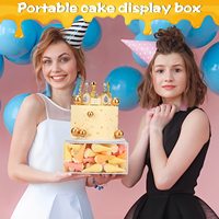Supports à gâteaux en acrylique Risers Food Display Riser pour table de buffet, support à gâteau carré pour fête d'anniversaire de mariage, fonds creux