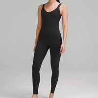 Yoga noir femmes combinaison tricot corps Shapewear léger Compression body 1 pièce combinaison femmes