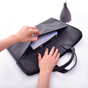 Deli Document Organizer Laptop Bag 5590 Zippered Business Briefcase Office Meeting Handbag Black Gray - Product Image 3
