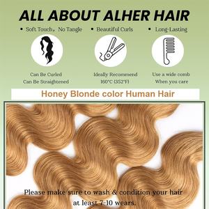 Paquete de 3 Extensiones de Cabello Humano Virgen 100% Natural, Ondulado, Color Rubio 613, 165 cm - Product Image 5