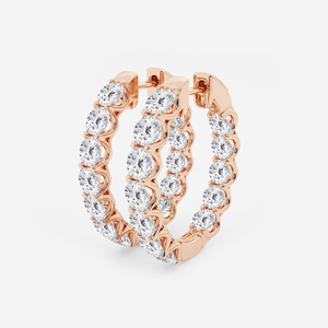 ต่างหูแบบห่วงทรงวงรีประดับเพชรทรงกลม 8 กะรัต ผลิตในห้องปฏิบัติการ ดีไซน์หรูหราสำหรับโอกาสพิเศษ สง่างาม - Product Image 2