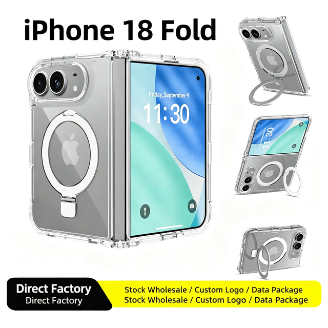 Customized 2-in-1 Transparent Folding Magnetic Phone case for Apple 18Fold/ultra, with Pictures, Wholesale Available