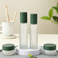 Botol Kaca Matte, Botol Lotion, Botol Semprot Tutup Motif Bambu 30g 50g 100ml Botol Lotion Penghapus Makeup