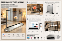 Pantalla Publicitaria Transparente Digital OLED de 55 Pulgadas, Ultra Alta Definición, 120Hz, Delgada, con SDK de Animación para Tiendas Minoristas