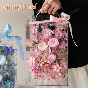 AM-PFE144 Ammy saint valentin préservé fleur jardin <span class=keywords><strong>Rose</strong></span> main boîte <span class=keywords><strong>éternelle</strong></span> <span class=keywords><strong>Rose</strong></span> fleur acrylique boîte <span class=keywords><strong>éternelle</strong></span> Roses mariage décor - Product Image 5