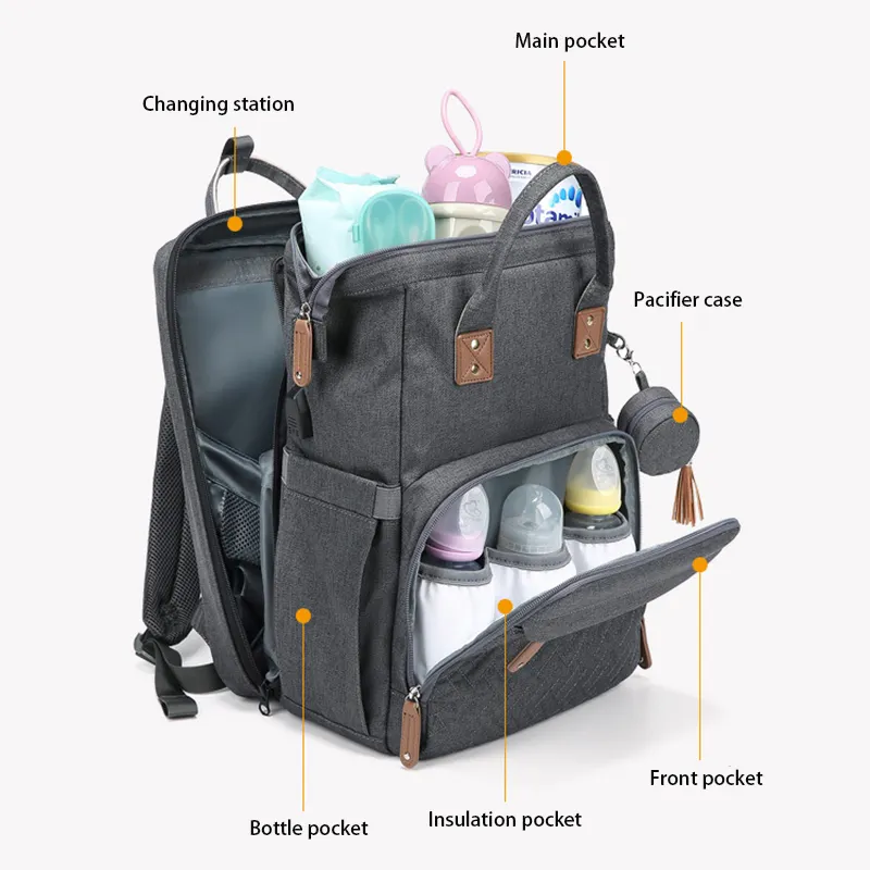 फैशन बहुक्रिया लंगोट बैग पानी प्रतिरोधी बड़ा मम्मी बच्चे बैग बैग यात्रा पोर्टेबल बच्चे पालना डायपर बैग के साथ बिस्तर