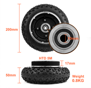 Roue tout-terrain gonflable de 8 pouces avec entraînement par <span class=keywords><strong>courroie</strong></span> de pneu de scooter de poulie de 5M 72 dents - Product Image 6